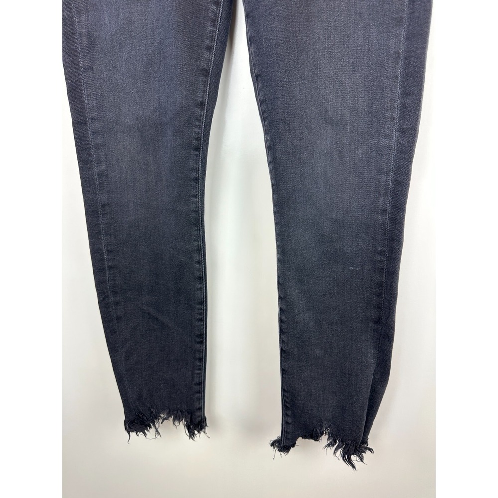 Agolde Sophie Ankle Jeans Raw Frayed Hem Faded Black Distressed Denim Size 26 - Picture 4 of 14